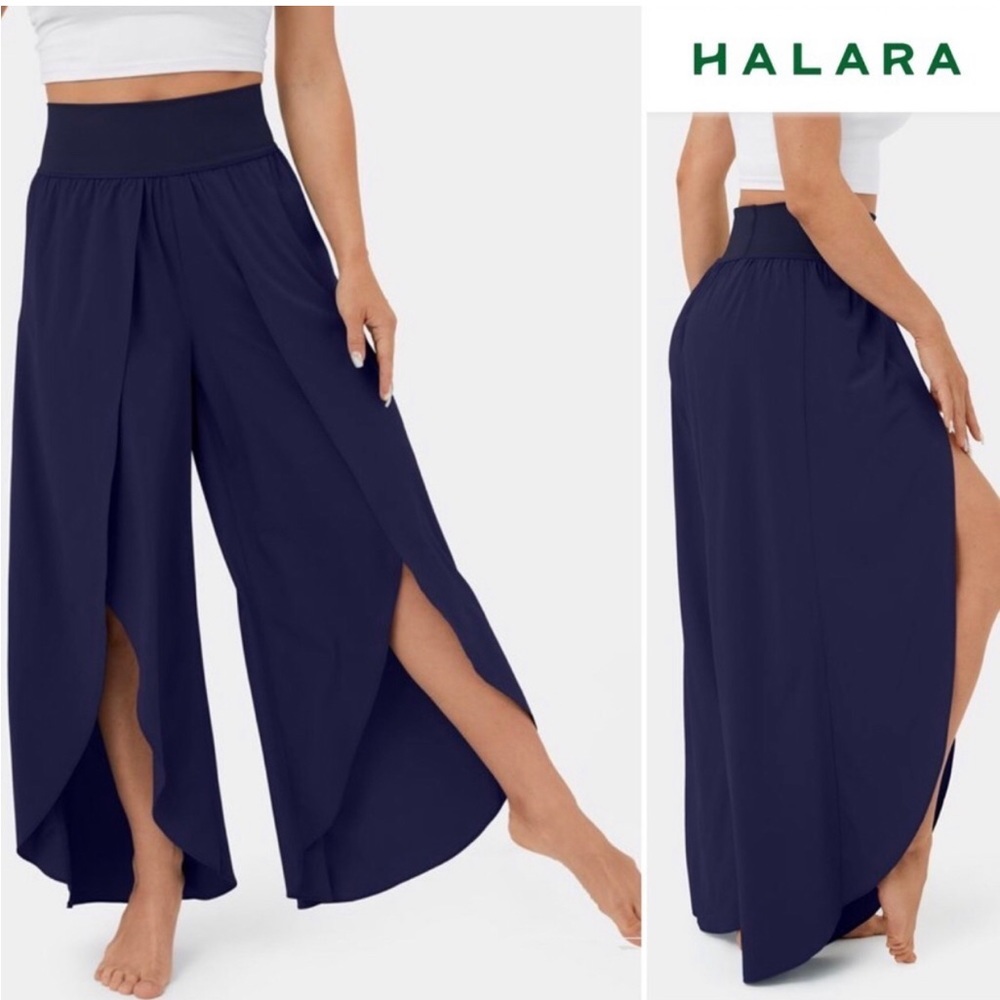 Halara Breezeful High Waisted Palazzo Flowy Split Wide Leg Pants Size XL